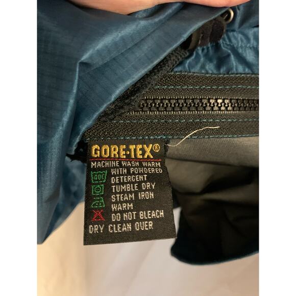 Marmont Men's XL Teal/Black Gore-Tex Packable w/Bag Windbreaker Hooded Jacket - Picture 6 of 12